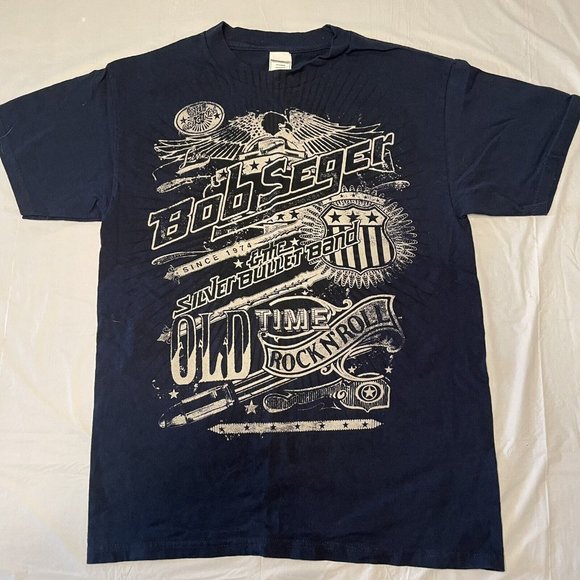 ALSTYLE APPAREL Bob Seger and the Silver Bullet Band Graphic T Size M Dark Blue - Picture 1 of 8